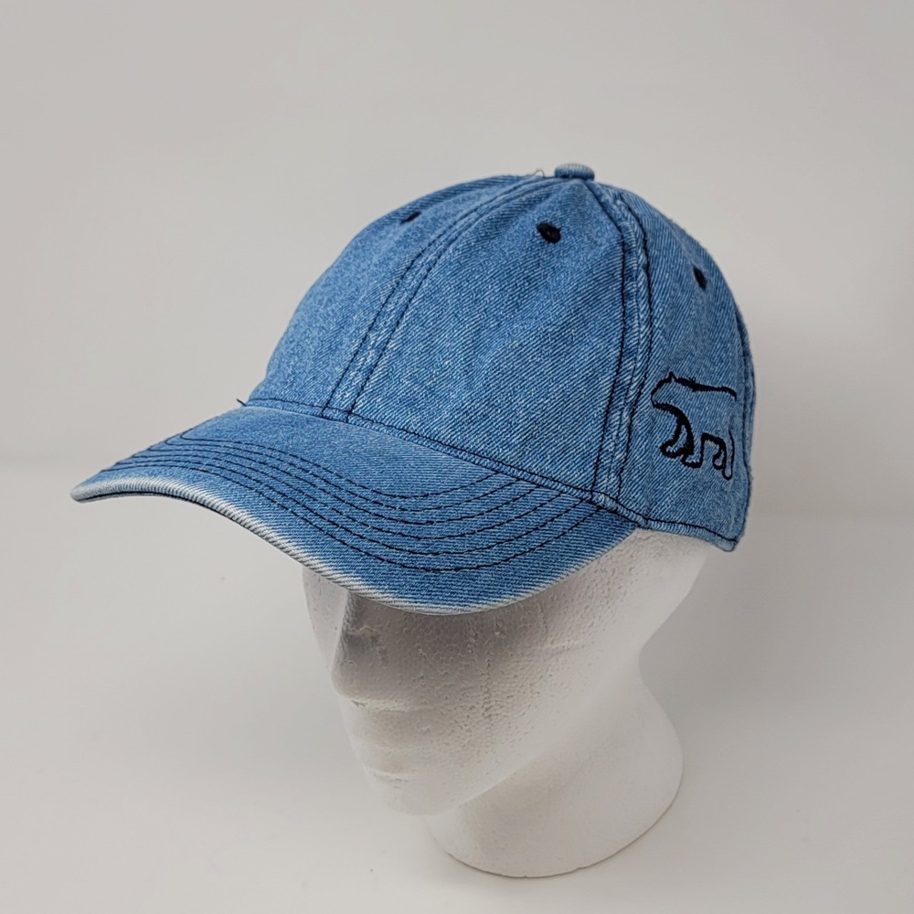 Otto Denim Women Baseball Hat Cap One Size Fits Most Bear Logo Strapback Faded